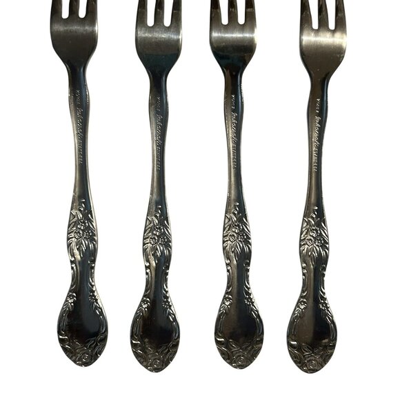 Lot Of 4 Reed & Barton Rebacraft Stainless Candice Andrea Cocktail Forks Korea - Picture 4 of 5